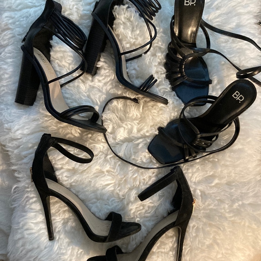 3 pairs of black heels bundle